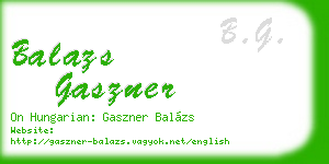 balazs gaszner business card